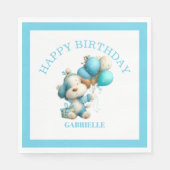 Whimsical Fun Teal Birthday  Servet (Voorkant)