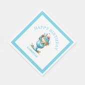 Whimsical Fun Teal Birthday Servet (Hoek)