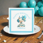 Whimsical Fun Teal Birthday  Servet