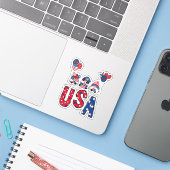 Whimsical Fun USA Karakter Stansvorm Snijmal Sticker (Laptop met iPhone)