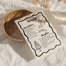 Whimsical fun Wedding Details Enclosure Card Bedankkaart
