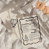 Whimsical fun Wedding Details Enclosure Card Bedankkaart