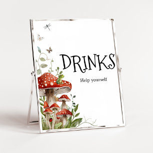 Whimsical Fungi Mushroom Herfst Baby shower Drinke Poster
