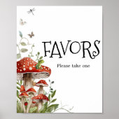 Whimsical Fungi Mushroom Herfst Baby shower Favori Poster (Voorkant)