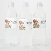 Whimsical Fungi Mushroom Herfst Baby shower Waterfles Etiket (Flessen)