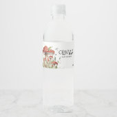 Whimsical Fungi Mushroom Herfst Baby shower Waterfles Etiket (Voorkant)