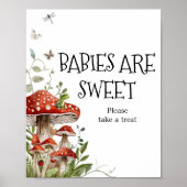 Whimsical Fungi Mushroom Herfst Baby's zijn zoet Poster (Voorkant)