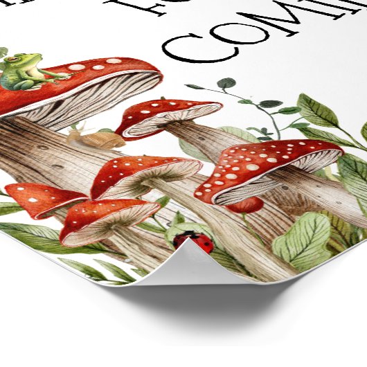 Whimsical Fungi Mushroom Herfst Bedankt voor het k Poster (Hoek)