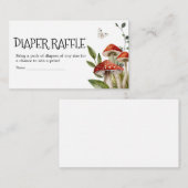 Whimsical Fungi Mushroom Herfst Luier Raffle Informatiekaartje (Voorkant / Achterkant)