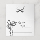 Whimsical Funky Black Bow Christmas Dinner Party Plaatskaartje (Buitenkant ongevouwen)