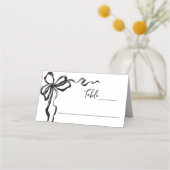 Whimsical Funky Black Bow Christmas Dinner Party Plaatskaartje (Voorkant)