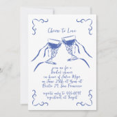 Whimsical Funky Cheers to Love Wine Vrijgezellenfe Kaart (Voorkant)