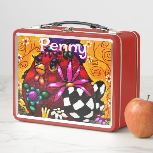 Whimsical Funky Chunky Floral Chicken Gepersonalis (In situ)