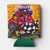 Whimsical Funky Chunky Floral Chicken Gepersonalis Blikjeskoeler (Achterkant)