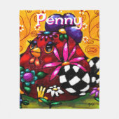 Whimsical Funky Chunky Floral Chicken Gepersonalis Fleece Deken (Voorkant)