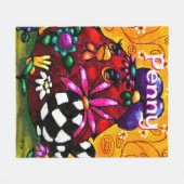 Whimsical Funky Chunky Floral Chicken Gepersonalis Fleece Deken (Voorkant (Horizontaal))