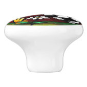 Whimsical Funky Chunky Floral Chicken Gepersonalis Keramische Knop (Zijkant)