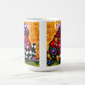 Whimsical Funky Chunky Floral Chicken Gepersonalis Koffiemok (Center)