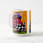Whimsical Funky Chunky Floral Chicken Gepersonalis Koffiemok (Voorkant links)