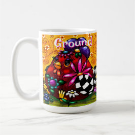 Whimsical Funky Chunky Floral Chicken Gepersonalis Koffiemok