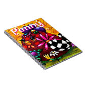 Whimsical Funky Chunky Floral Chicken Gepersonalis Notitieboek (Rechterzijde)