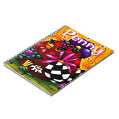 Whimsical Funky Chunky Floral Chicken Gepersonalis Notitieboek (Linkerzijde)