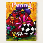 Whimsical Funky Chunky Floral Chicken Gepersonalis Planner (Achterkant)
