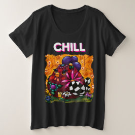 Whimsical Funky Chunky Floral Chicken Kleurrijk Grote Maat T-shirt