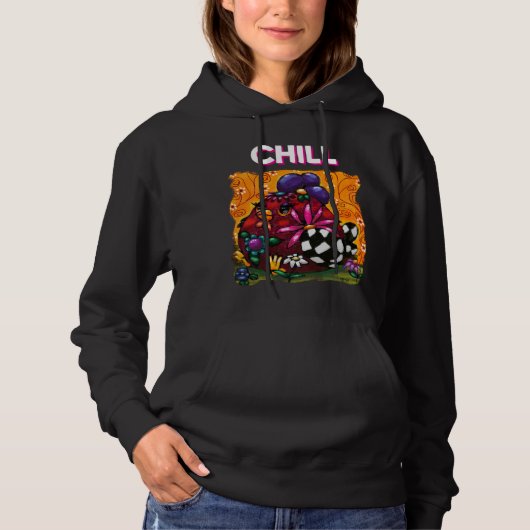 Whimsical Funky Chunky Floral Chicken Kleurrijk Hoodie (Voorkant)