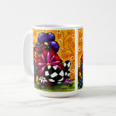 Whimsical Funky Chunky Floral Chicken Kleurrijk Koffiemok (Voorkant links)
