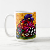 Whimsical Funky Chunky Floral Chicken Kleurrijk Koffiemok (Links)