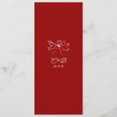 Whimsical Funky Decor Handgeschreven Rode Huwelijk Menu (Achterkant)