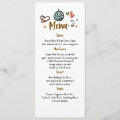 Whimsical Funky Decor Handgeschreven Wedding Menu (Voorkant)