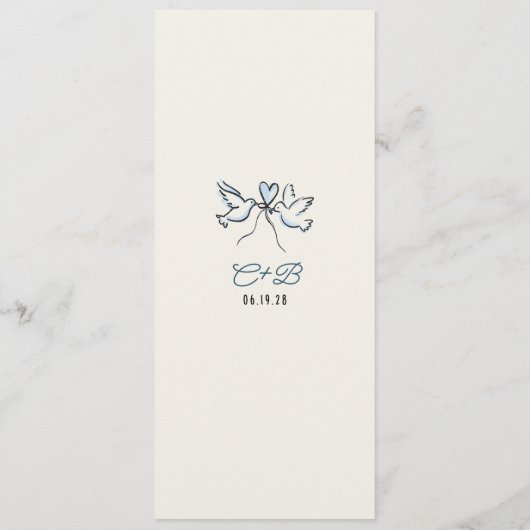 Whimsical Funky Decor Handwritten Wedding Menu (Achterkant)