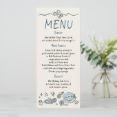 Whimsical Funky Decor Handwritten Wedding Menu (Staand voorkant)