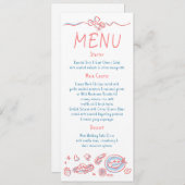 Whimsical Funky Decor Handwritten Wedding Menu (Voorkant / Achterkant)