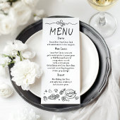 Whimsical Funky Decor Handwritten Wedding Menu