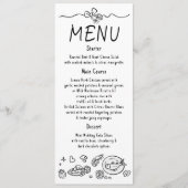 Whimsical Funky Decor Handwritten Wedding Menu (Voorkant)