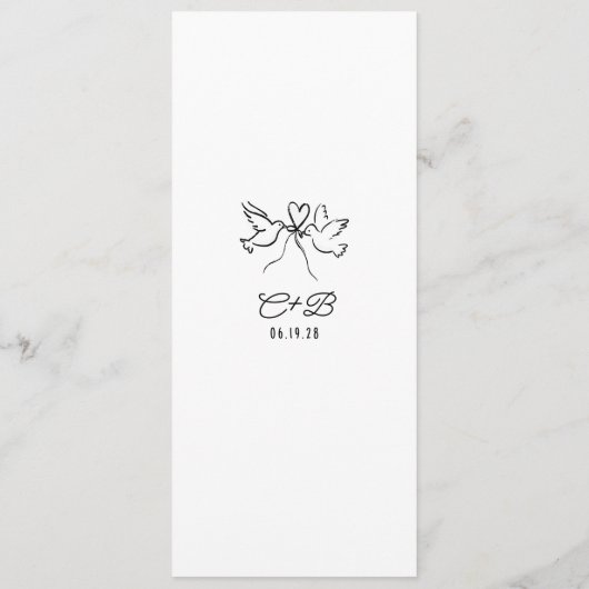 Whimsical Funky Decor Handwritten Wedding Menu (Achterkant)