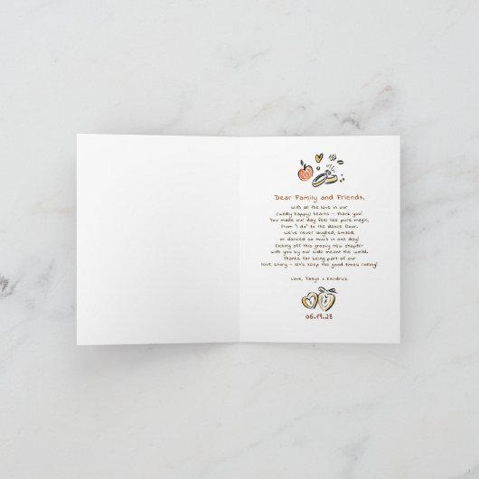 Whimsical Funky Fall Wedding Dank u Bedankkaart (Binnen)