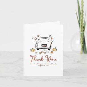 Whimsical Funky Fall Wedding Dank u Bedankkaart