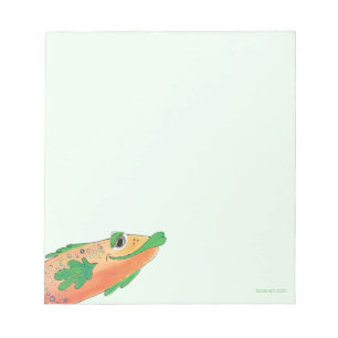 Whimsical Funky Fish Painting Oranje en Green Notitieblok