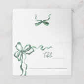 Whimsical Funky Green Bow Christmas Dinner Party Plaatskaartje (Buitenkant ongevouwen)