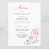 Whimsical Funky Hand Drawn Dusty Blue Wedding Menu (Voorkant)