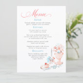 Whimsical Funky Hand Drawn Dusty Blue Wedding Menu (Staand voorkant)