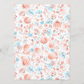 Whimsical Funky Hand Drawn Dusty Blue Wedding Menu (Achterkant)