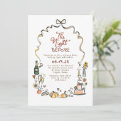 Whimsical Funky Hand Drawn Fall Rehearsal Dinner Kaart (Staand voorkant)
