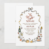 Whimsical Funky Hand Drawn Fall Rehearsal Dinner Kaart (Voorkant / Achterkant)