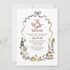 Whimsical Funky Hand Drawn Fall Rehearsal Dinner Kaart