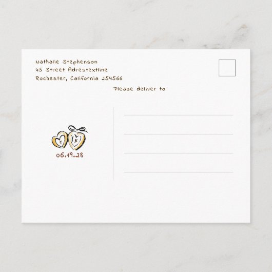 Whimsical Funky Hand Drawn Herfst Save the Date Aankondigingskaart (Achterkant)